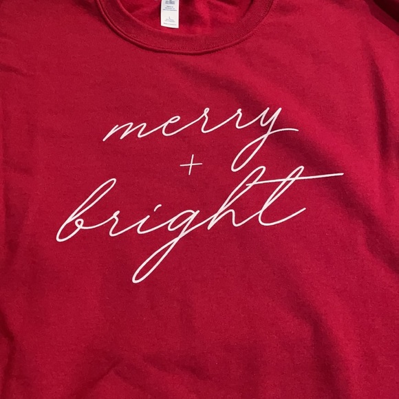 Merry + Bright Christmas Sweatshirt - Picture 2 of 5